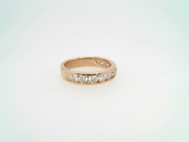 Vintage 14 Karat Yellow Gold Channel Set Diamond Band Ring