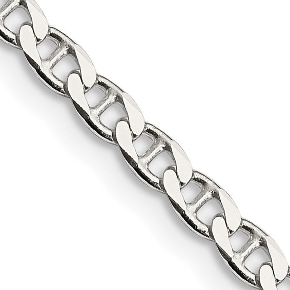 Sterling Silver 3.15mm Flat Cuban Anchor Chain 18"