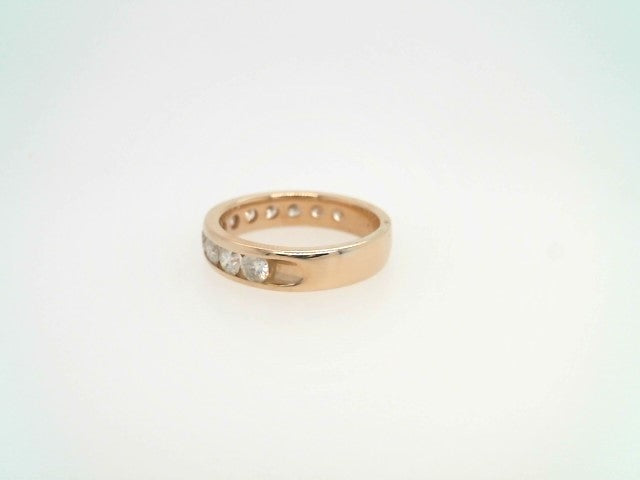 Vintage 14 Karat Yellow Gold Channel Set Diamond Band Ring