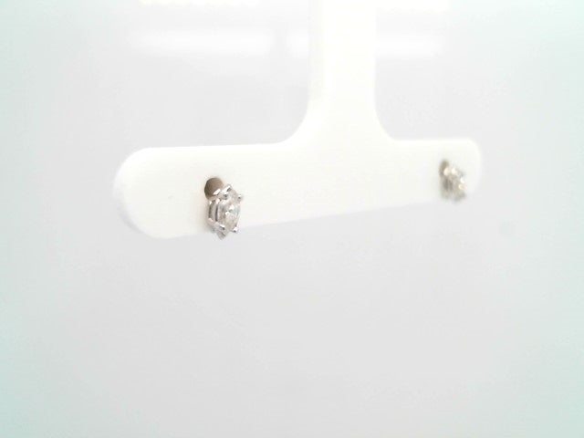 14 Karat White Gold 4 Prong Set Marquise Diamond Solitaire Stud Earrings