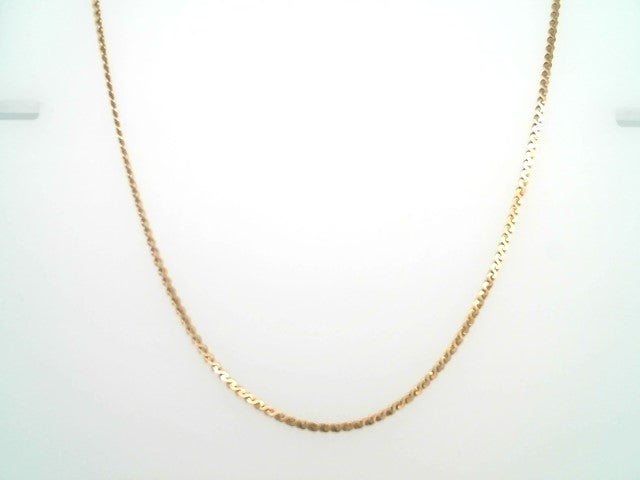 Vintage 14 Karat Yellow Gold 1.5 Mm Flat "S" Link Chain 16"