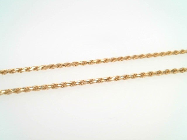 14 Karat Yellow Gold 2 Mm Diamond Cut Rope Chain, 18"