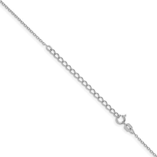Sterling Silver Rhodium Plated 1.1 Mm Forzantina Cable Chain 18 Inch with 2 Inch Extension
