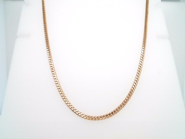 14 Karat Yellow Gold 2.3 Mm Beveled Curb Chain 27.5"