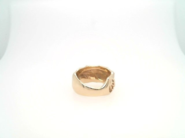 Vintage 14 Karat Yellow Gold 10 Mm Wide Triple Dolphin Band Ring