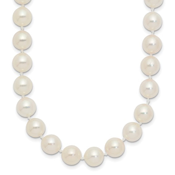 Round White Akoya Cultured Pearl Necklace 7-8 Mm 16" With 14 Karat Yellow Gold Pearl Clasp