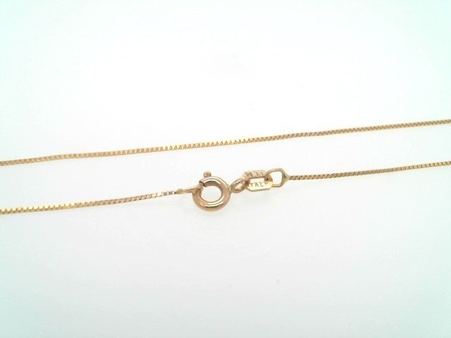 14 Karat Yellow Gold .7 Mm Box Chain, 18.5"