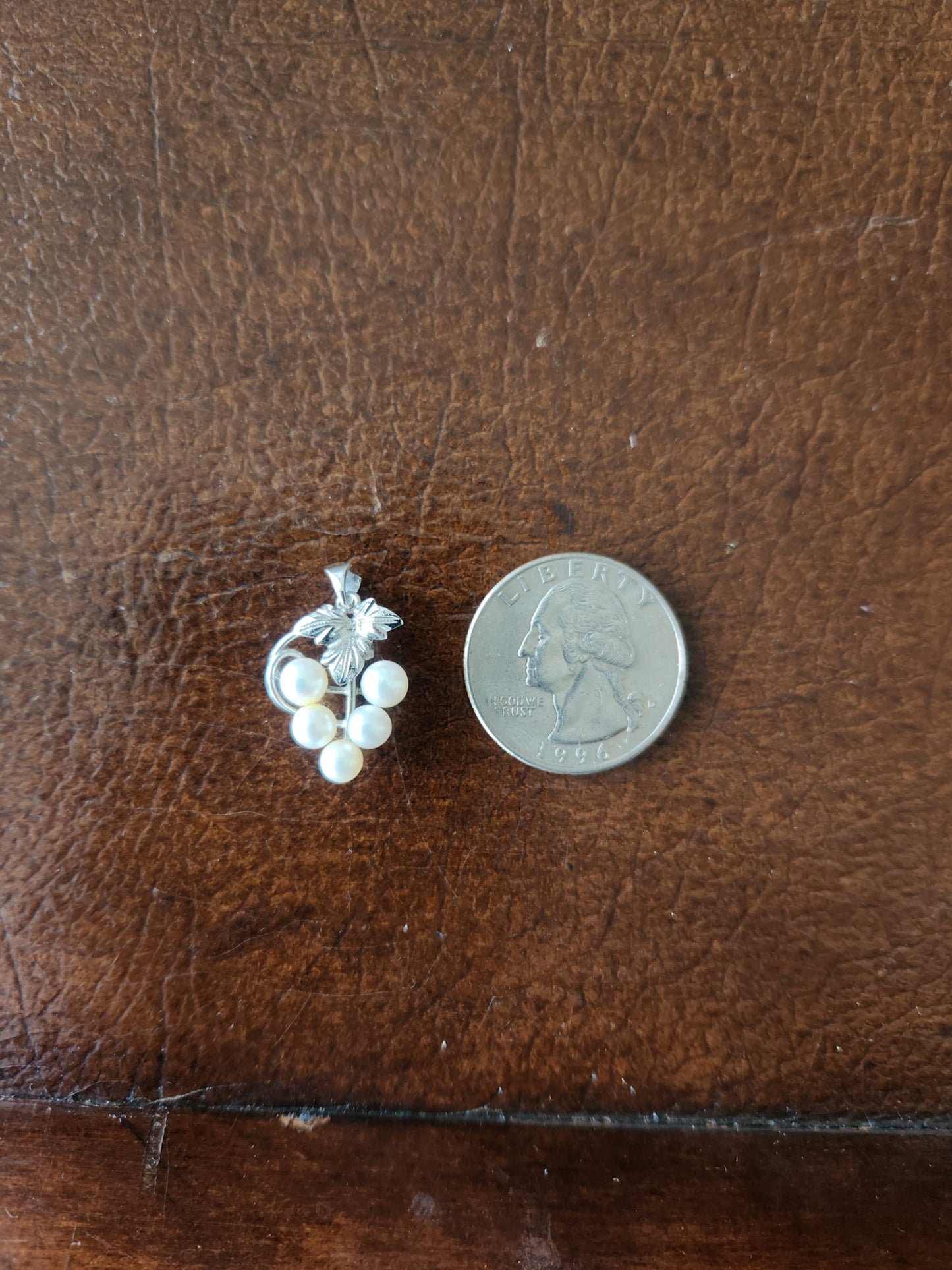 Vintage Sterling Silver Akoya Pearl Grape Cluster Pendant
