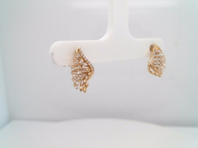 14 Karat White Gold "Angel Wings Collection" Stud Earrings With Round Brilliant Diamonds