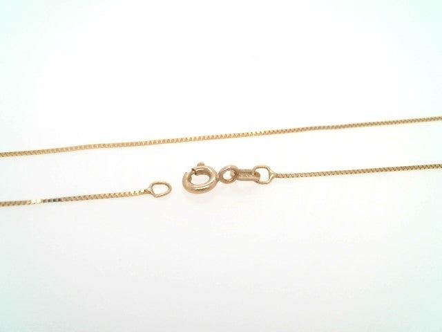 14 Karat Yellow Gold .7 Mm Box Chain, 18.5"