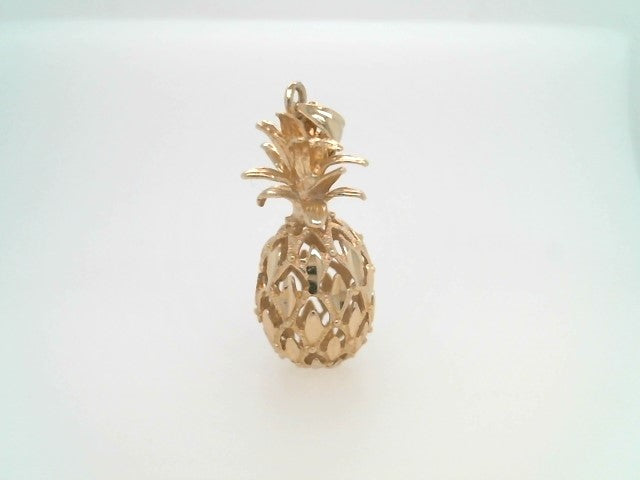 Vintage 14 Karat Yellow Gold Diamond Cut Pineapple Pendant
