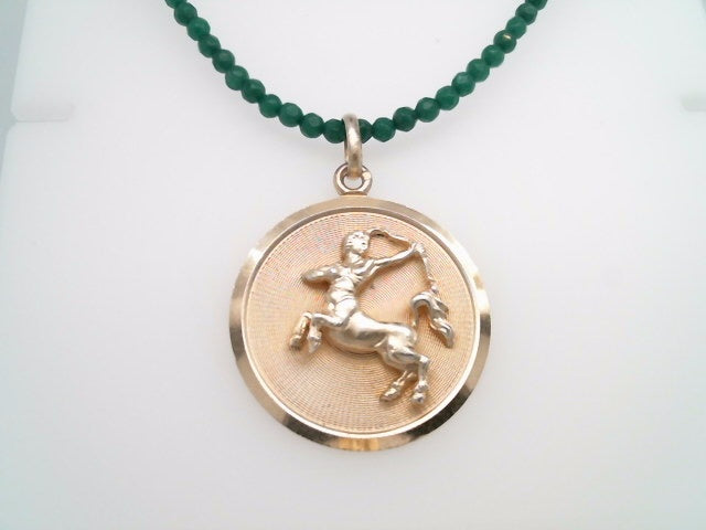 Vintage Sterling Silver Disc With 3D Sagittarius Zodiac Charm