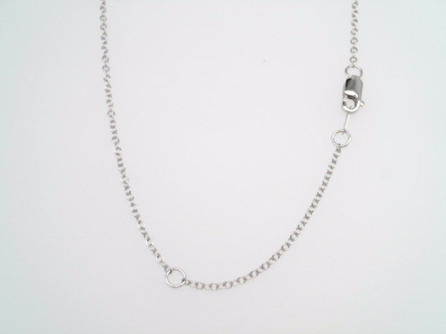 14 Karat White Gold 1.3 Mm Cable Link Chain With Lobster Clasp 16-18"