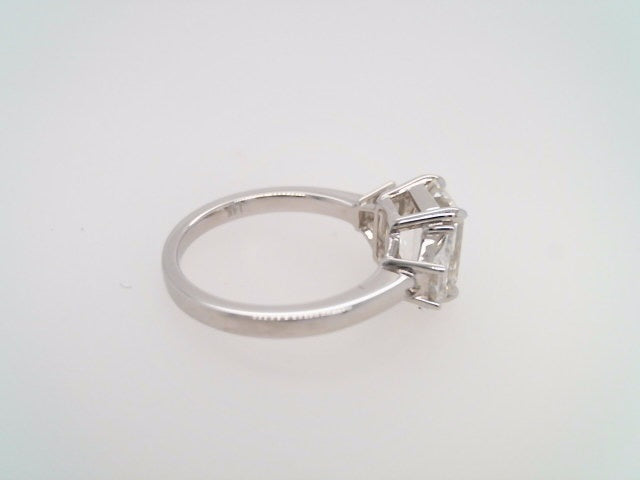 14 Karat White Gold Lab Grown Diamond Emerald Cut & Trapezoid Cut 3 Stone Ring