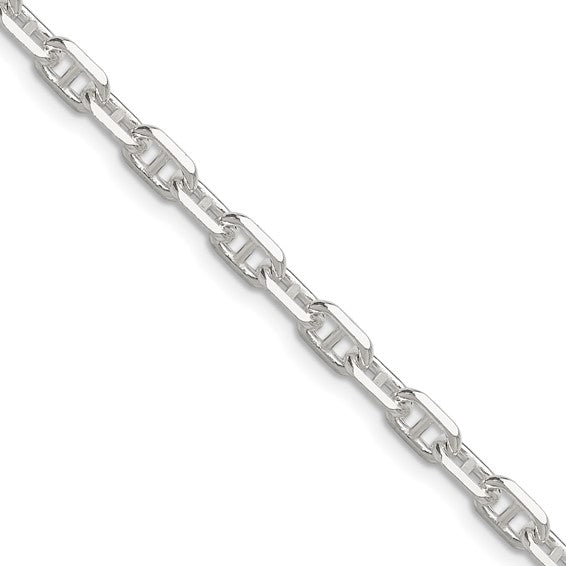 Sterling Silver 4.75 Mm Polished And Diamond Cut Mariner Link Chain 18"