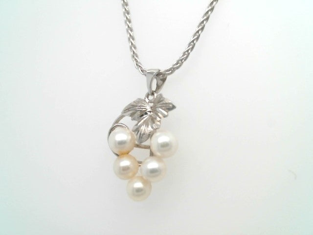 Vintage Sterling Silver Akoya Pearl Grape Cluster Pendant