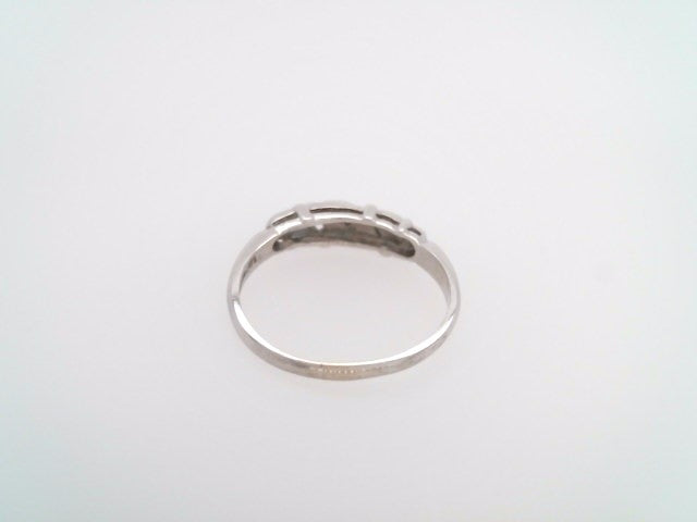 Vintage 14 Karat White Gold 4 Mm Sculpted Filigree Diamond Band Ring