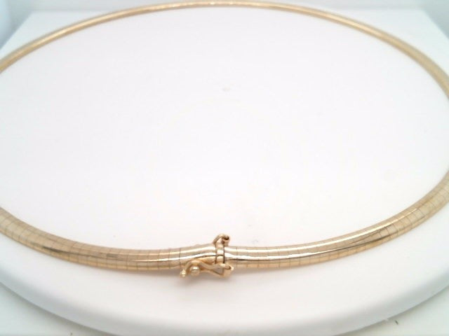 Vintage 14 Karat Yellow Gold 3.5 Mm Domed Omega Chain Necklace 17"