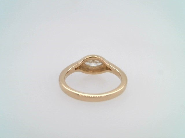 14 Karat Yelllow Gold East/West Set Marquise Diamond Solitaire Ring