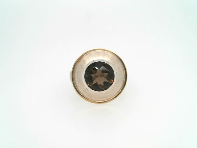 Sterling Silver & 18 Karat Yellow Gold "Soulmate" Smokey Quartz Ring