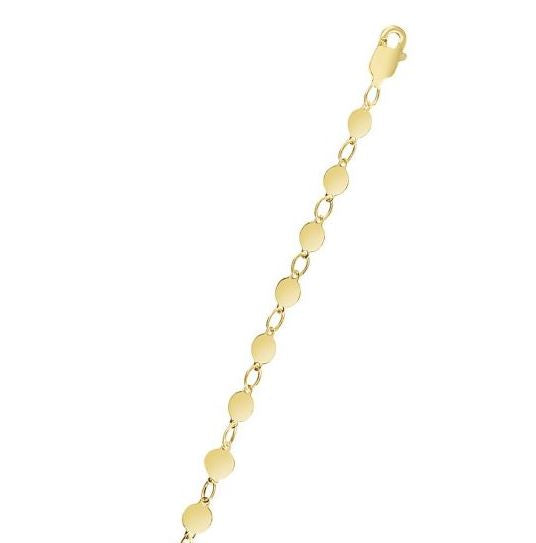 14 Karat Yellow Gold 3.5 Mm Round Mirror Chain With Lobster Clasp 18"