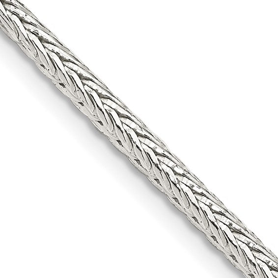 Sterling Silver 2.5 Mm Diamond Cut Franco Chain 18 Inch