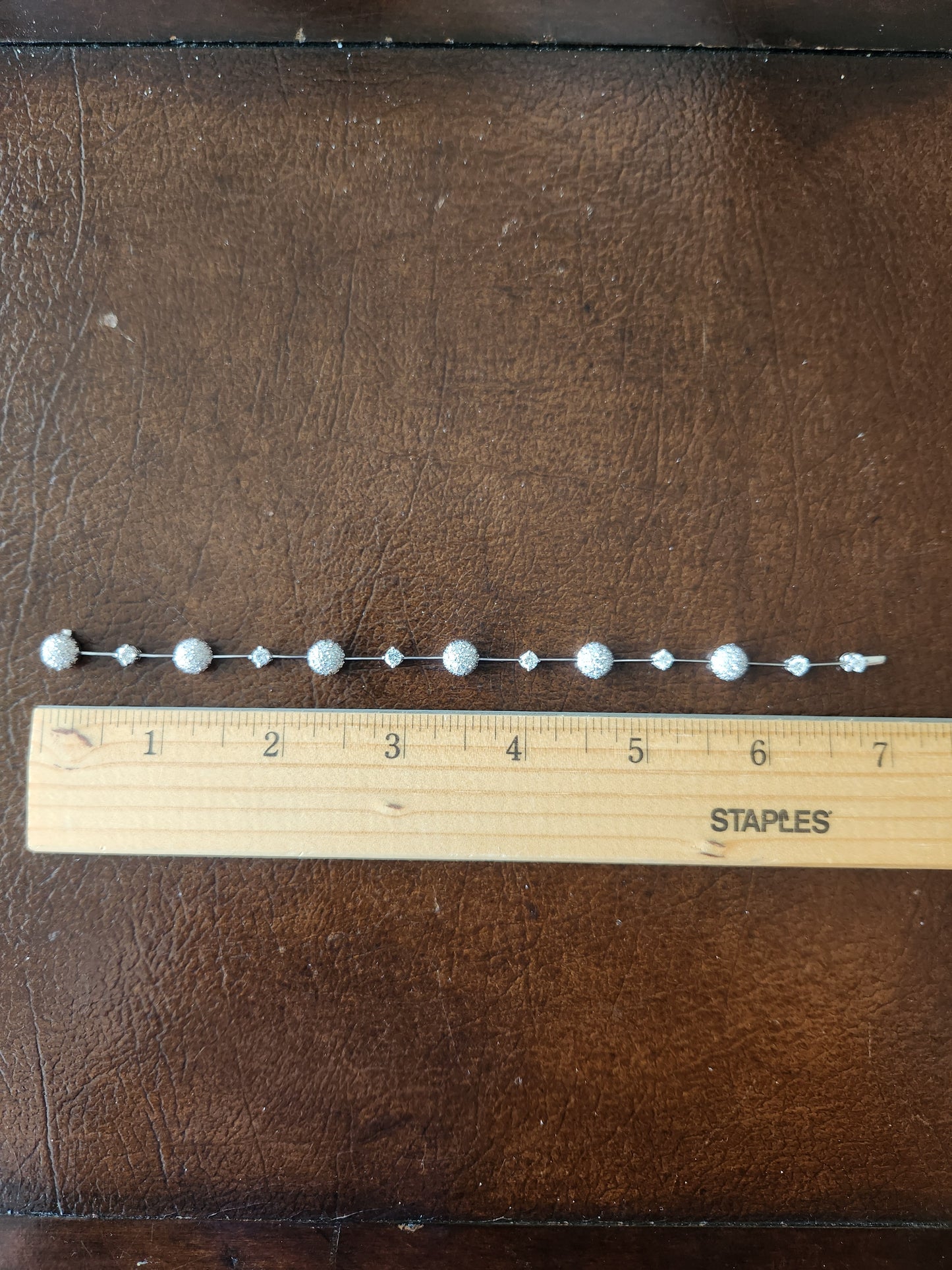 Vintage 18 Karat White Gold Diamond Station Line Bracelet