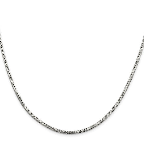 Sterling Silver 2.5 Mm Diamond Cut Franco Chain 18 Inch