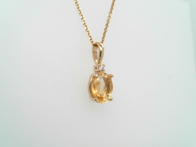 14 Karat Yellow Gold Ciritine Pendant With Diamond Accent