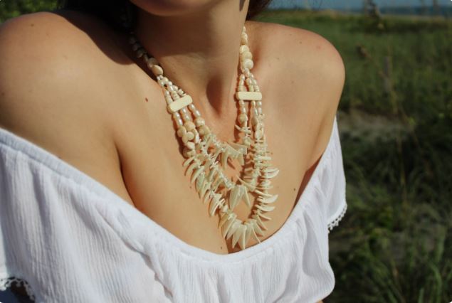 Sterling Silver Shell, Bone, White Coral, & Freshwater Pearl 3-Strand Necklace 18.5"-24"
