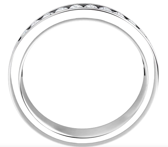 14 Karat White Gold Channel Set Round Brilliant Diamond Band Ring