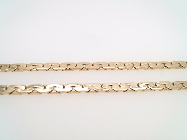 Vintage 14 Karat Yellow Gold 3.5 Mm Flattened Link Chain Necklace, 23"