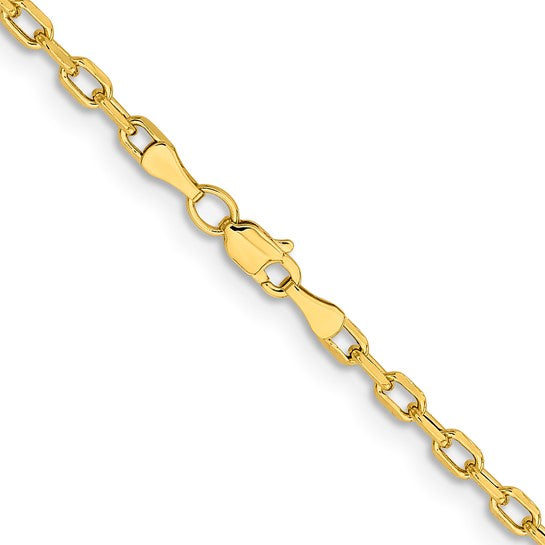 14 Karat Yellow Gold 3 Mm Semi-Solid Diamond Cut Open Link Cable Chain 18"