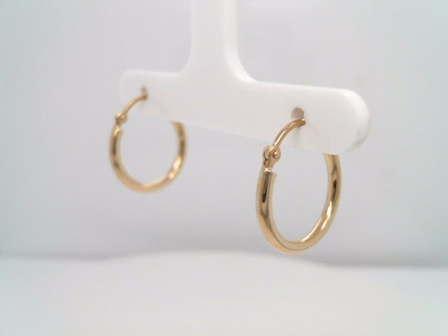 14 Karat Yellow Gold 2 Mm Hoop Earrings