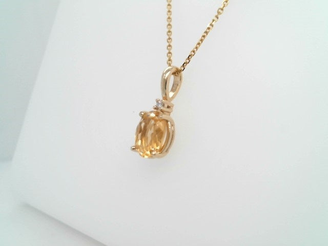 14 Karat Yellow Gold Ciritine Pendant With Diamond Accent