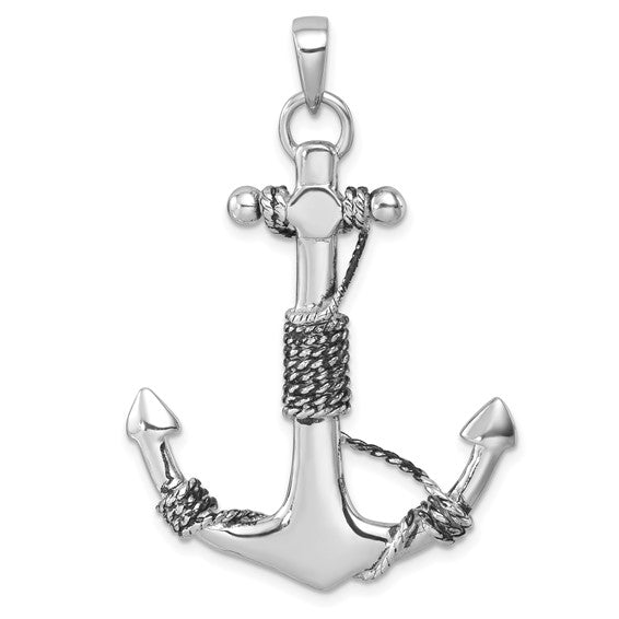 Sterling Silver Polished Anchor Pendant