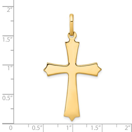 14 Karat Yellow Gold Polished Cross Pendant