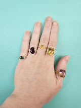 14 Karat Yellow Gold Oval Heliodor & Straight Baguette Diamond Ring