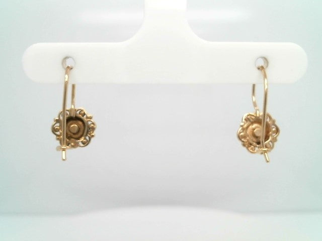 Vintage 14 Karat Yellow Gold Opal Dangle Earrings With French Ear Wire