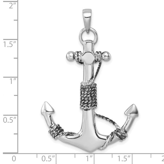 Sterling Silver Polished Anchor Pendant