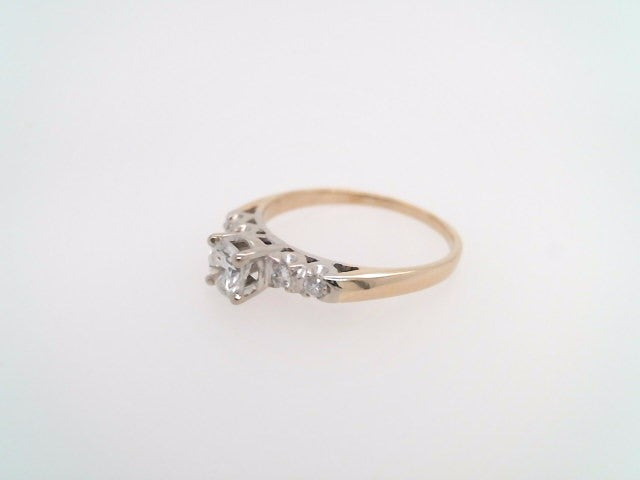 Vintage 14 Karat Yellow & White Gold 5 Stone Diamond Ring