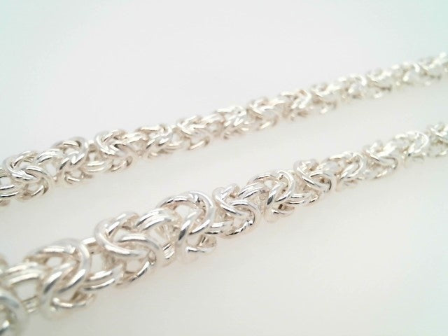 Sterling Silver Graduated Byzantine Hollow Link Chain, 18"