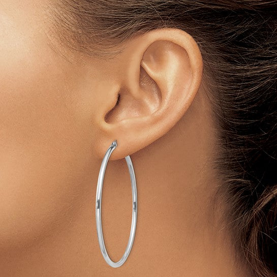 Sterling Silver 2 Mm Round Hoop Earrings