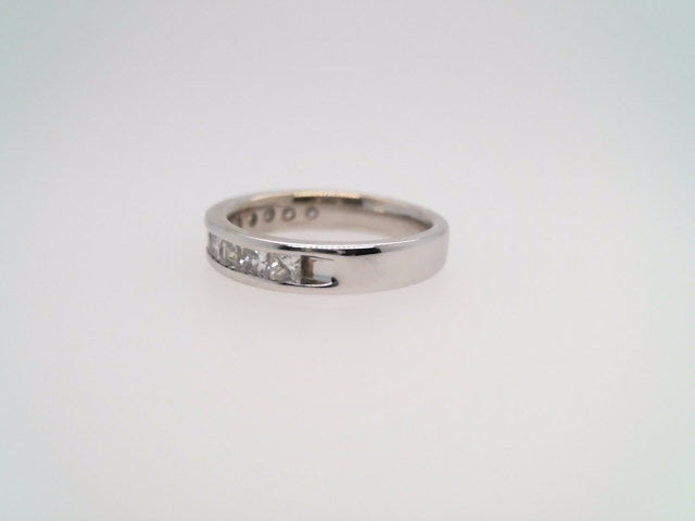 Vintage 14 Karat White Gold Channel Set Princess Cut Diamond Band Ring