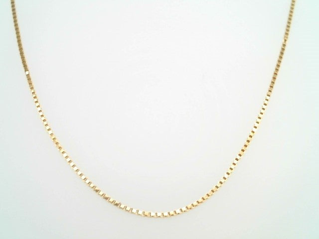 14 Karat Yellow Gold .9 Mm Box Link Chain 18"