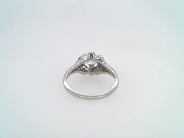 Antique Art Deco Platinum Diamond & Sapphire Ring
