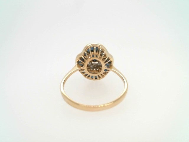 Vintage 14 Karat Yellow Gold Sapphire & Diamond "Ballerina" Style Ring