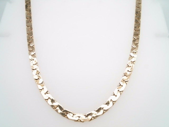Vintage 14 Karat Yellow Gold 3.5 Mm Flattened Link Chain Necklace, 23"