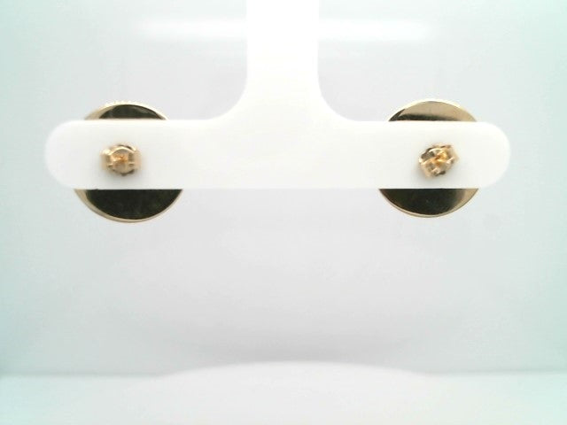 Vintage 14 Karat Yellow Gold 14 Mm Flat Disc Earring Jackets With "Sunray" Textured Finish