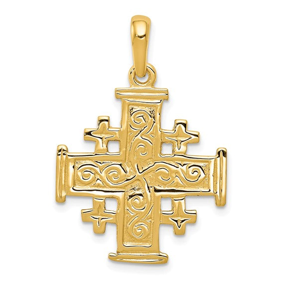 14 Karat Yellow Gold Jerusalem Cross